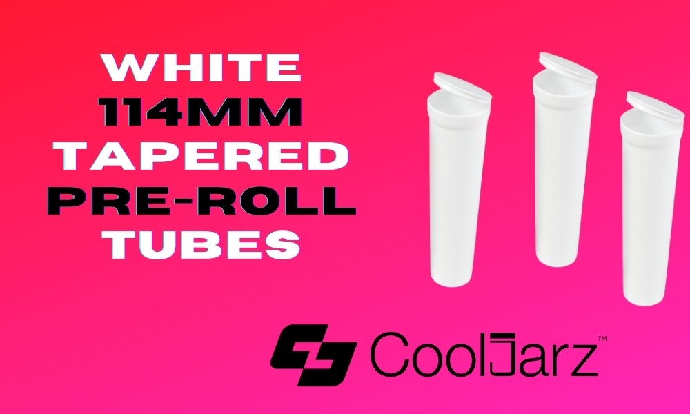 white 114mm plastic wide tapered pre-roll tubes