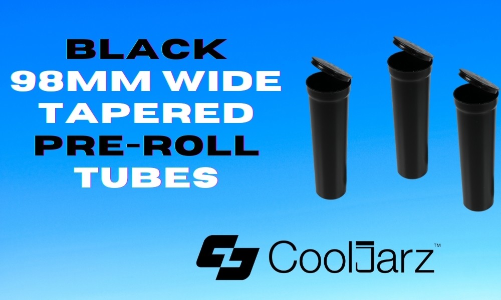 black 98mm wide Tapered pre-roll Tubes wholesale bulk pre rolls custom labels
